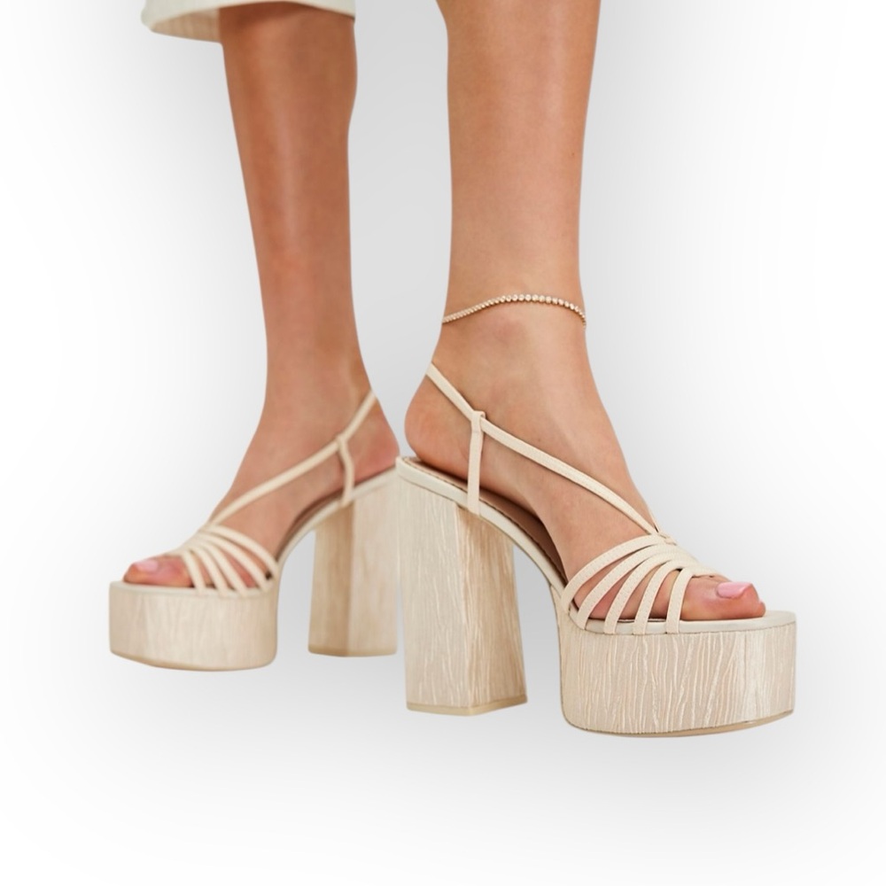 Circus by Sam Edelman Cream Strappy Platform Sandals